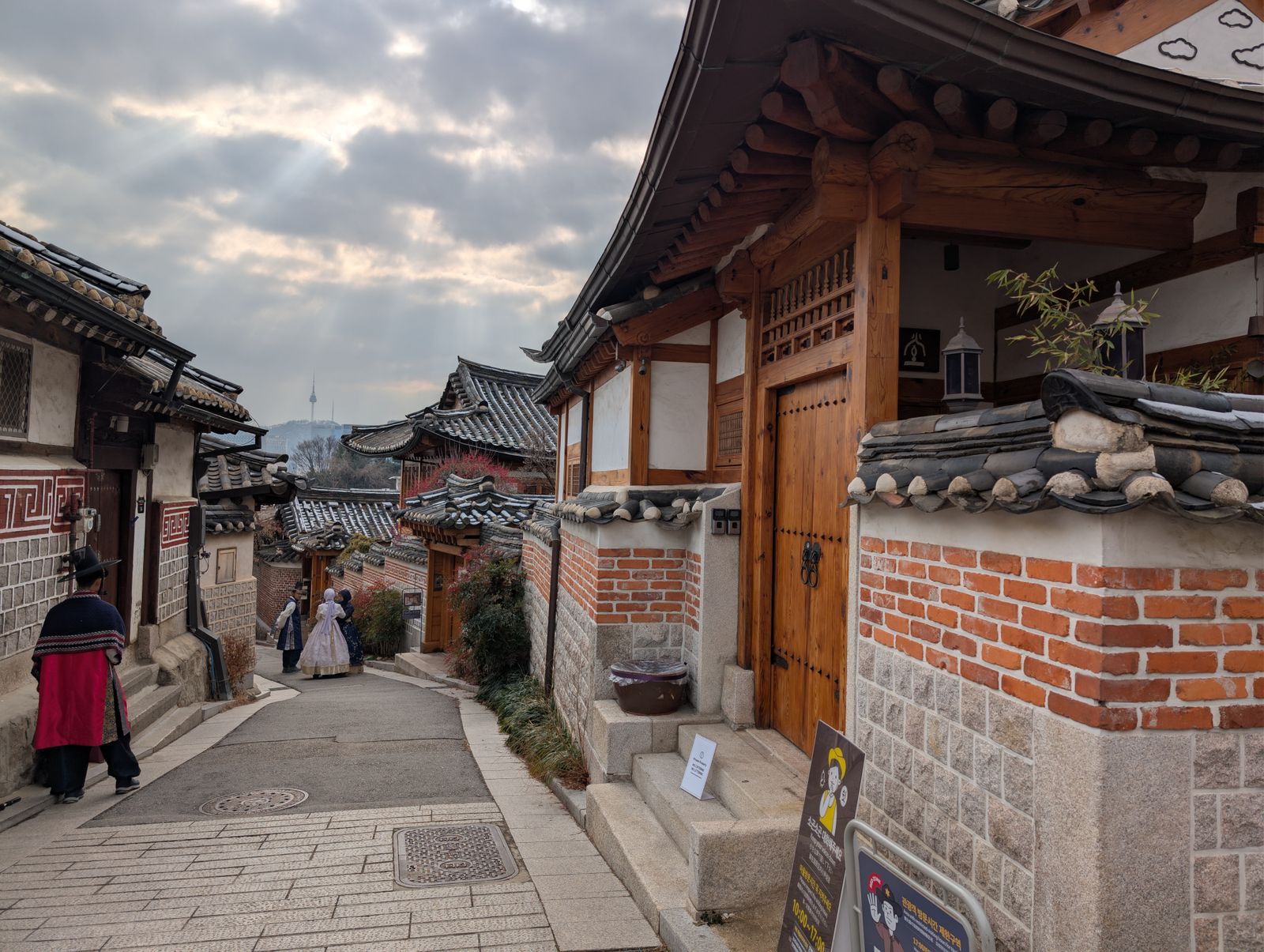 traditional rooftops in bukchon hanok village, seoul