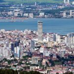 penang travel guide aerial view of george town and the coast